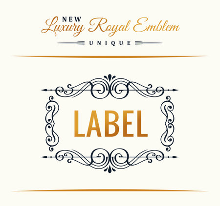 Calligraphic Luxury line logo. Flourishes elegant emblem monogram. Royal vintage divider designのイラスト素材