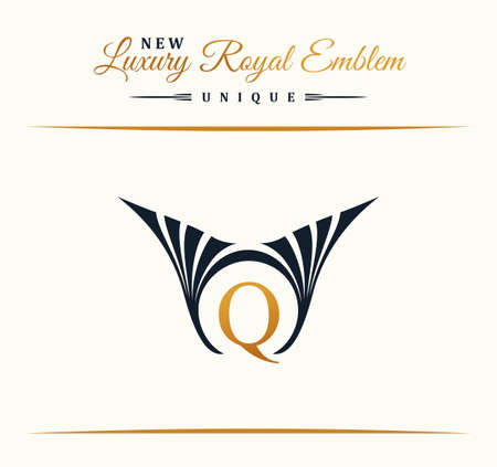 Calligraphic Luxury line logo. Flourishes elegant emblem monogram. Royal vintage divider designのイラスト素材