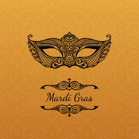 Beautiful mask of lace. Mardi Gras vector backgroundのイラスト素材