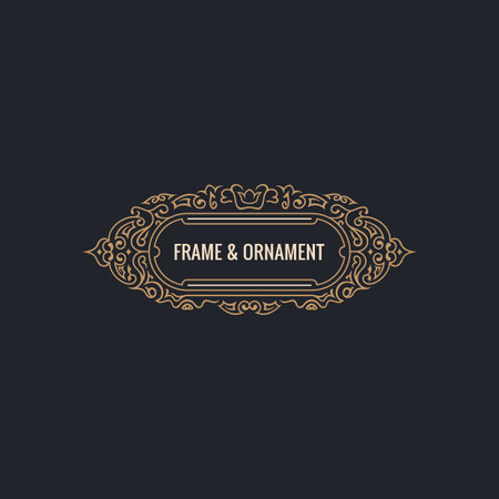 Calligraphic Elegant Ornament Frame Lines. Restaurant menu. Luxury Horizontal vintage ornate greeting cardのイラスト素材