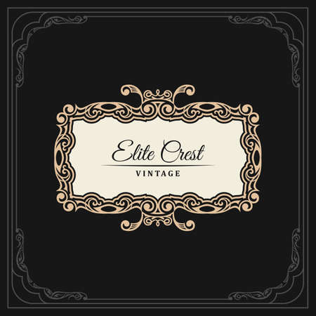 Calligraphic Elegant Ornament Frame Lines. Restaurant menu. Luxury Horizontal vintage ornate greeting cardのイラスト素材