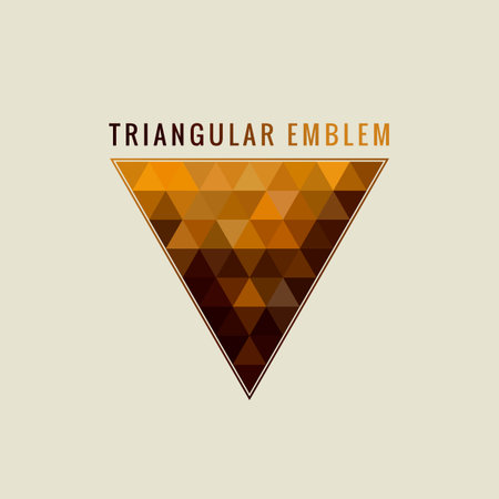 Calligraphic Triangle logo. Gold Lines label Ornament. Restaurant Luxury emblem vintage ornate greeting card designのイラスト素材