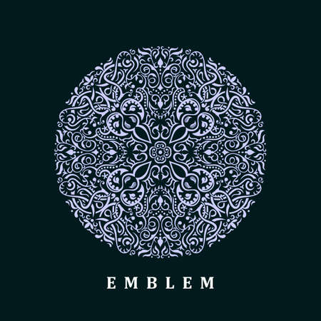 Vector calligraphic logo template. Luxury retro labelのイラスト素材