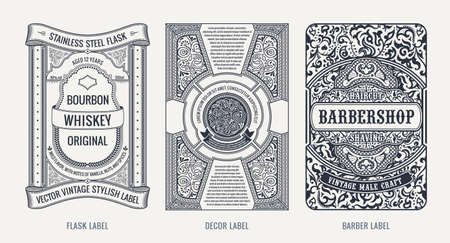 Set of Vintage beer frames and labels. Craft premium logos. Design emblems on transparent backgroundのイラスト素材