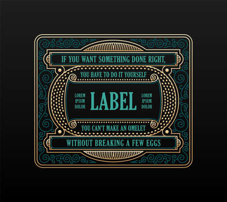 Vintage label and card. Calligraphic frame designのイラスト素材