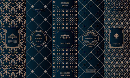 Vintage collection of design elements,labels,icon,frames, for packaging,vector design of luxury products.for perfume,soap,wine, lotion Isolatedのイラスト素材