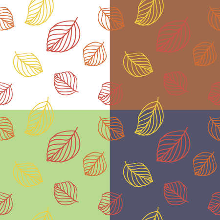 yellow, red and orange leaves seamless patternのイラスト素材