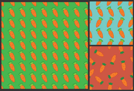 carrot pattern, kids pattern, carrot background, summer pattern, food pattern, vegetarian wrapping with carrot, kids backgroundのイラスト素材