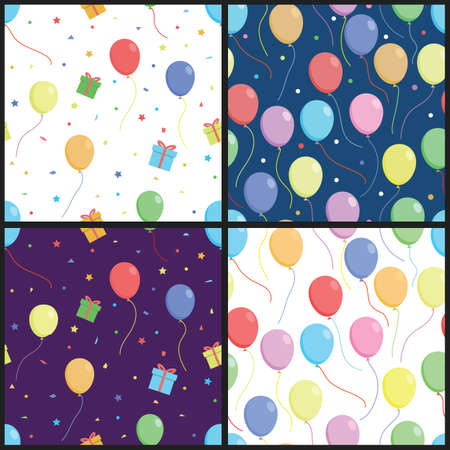 happy birthday pattern, birthday pattern, birthday illustration, balloon pattern, present wrapping, birthday card, kid pattern, balloon pattern, balloon backgroundのイラスト素材