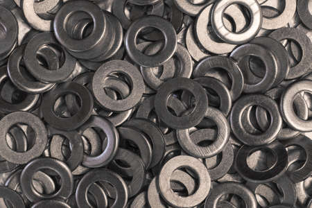 flat washers, metal washers, washers photo, steel washers, washers background, flat metal washersの写真素材