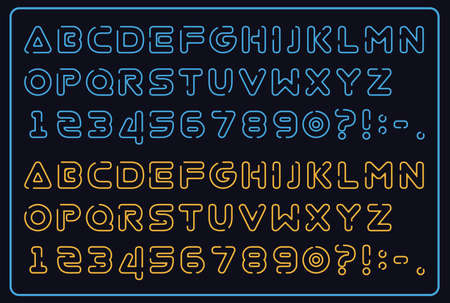 neon alphabet, glow alphabet, futuristic font, futuristic alphabet, neon font, glow font, space font, neon alphabet fontのイラスト素材