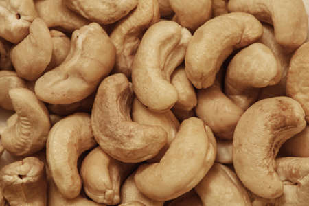 Cashew nuts as food background, top viewの写真素材