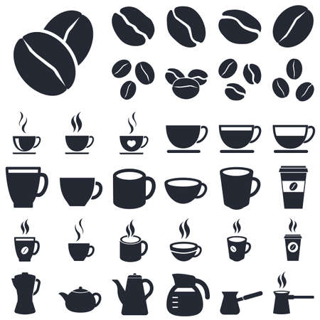 coffee icons silhouetteのイラスト素材