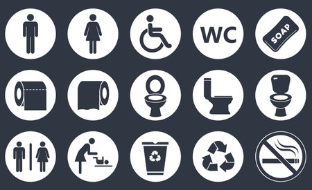 Toilet icons setのイラスト素材