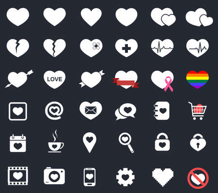 Heart icons vector.のイラスト素材