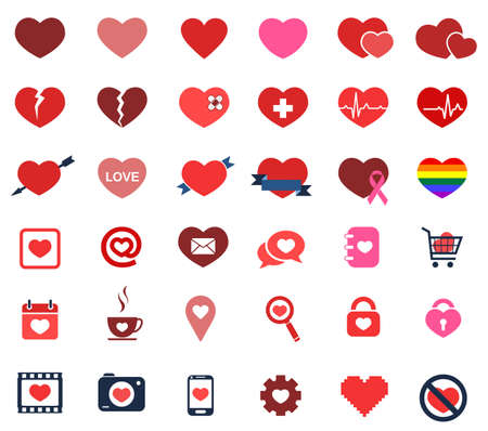 Heart icons colored.のイラスト素材
