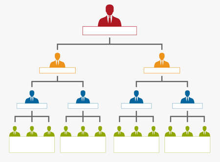 Hierarchy in company, organization chart treeのイラスト素材
