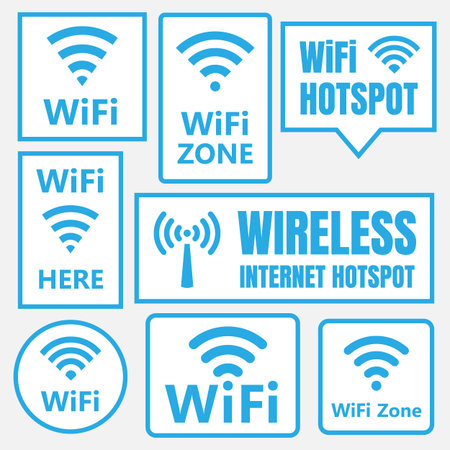 wifi icons and signs, wireless signalのイラスト素材