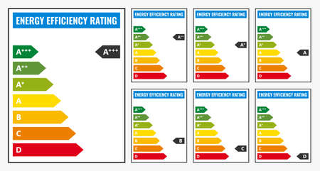 Energy efficiency rating.のイラスト素材