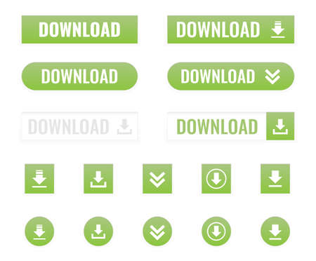 Download web button in flat, vector illustrationのイラスト素材