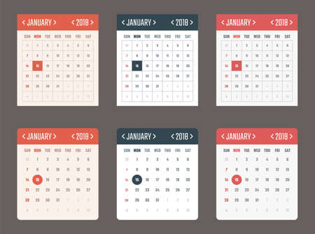 vector calendar template for web and applicationsのイラスト素材