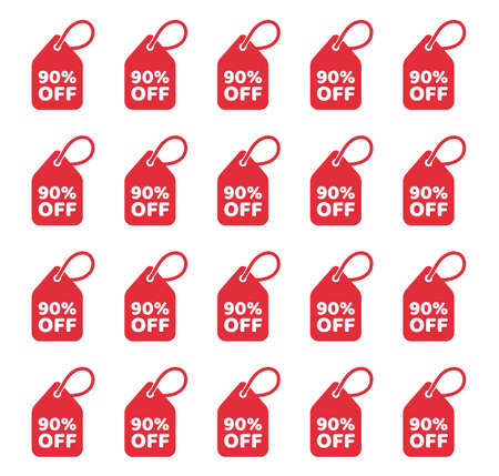 discount price off tags set, sale labelsのイラスト素材