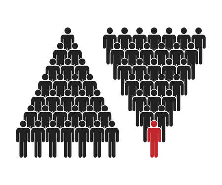 human pyramid teamwork, corporate hierarchy vector illustrationのイラスト素材