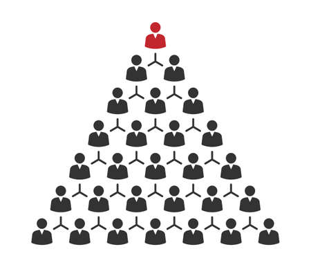 people pyramid with team leader, business career pyramidのイラスト素材
