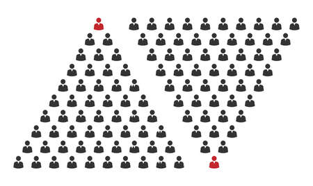human pyramid teamwork, corporate hierarchy vector illustrationのイラスト素材