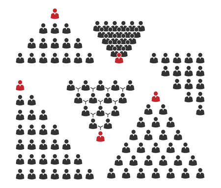 human pyramid teamwork, corporate hierarchy vector illustrationのイラスト素材
