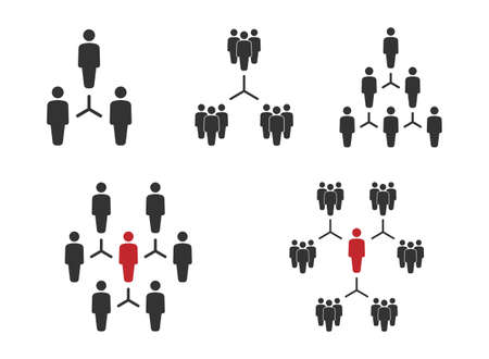 corporate group scheme, people teamwork management illustrationのイラスト素材