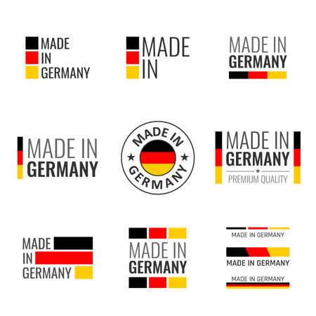 made in Germany labels set, German product emblemのイラスト素材