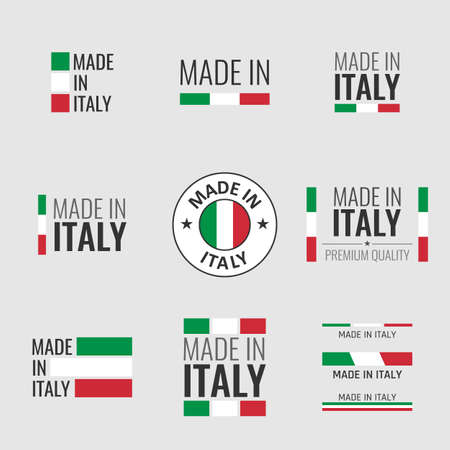 made in Italy labels set, Italian product emblemのイラスト素材