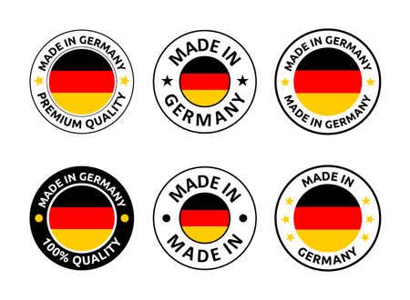 made in Germany labels set, German product emblemのイラスト素材