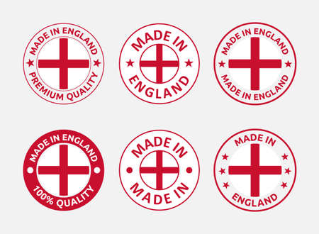 made in England labels set, made in England product emblemのイラスト素材