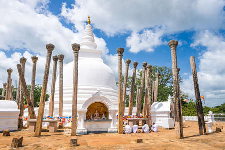 Thuparama Dagoba Buddhist temple in Anuradhapura, North Central Province, Sri Lanka on 17 September 2019.のeditorial素材