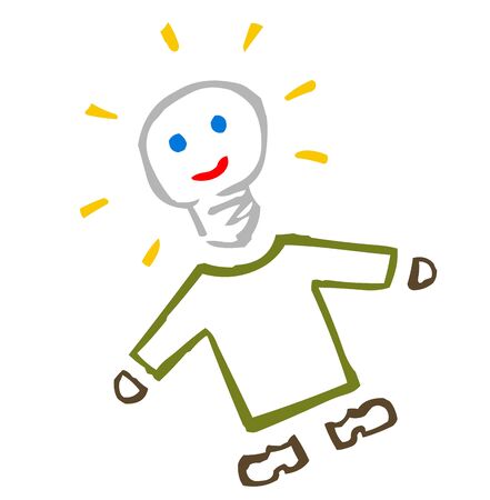 Saving energy with efficient light bulbのイラスト素材