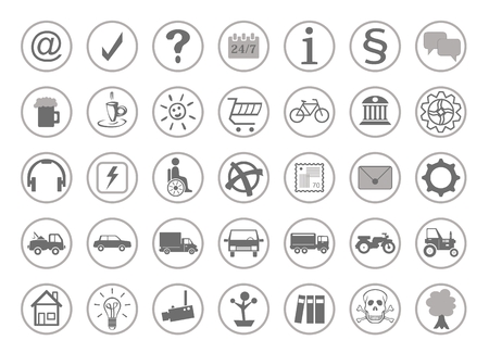 clip arts pictograms, web icons and apps featuresの写真素材