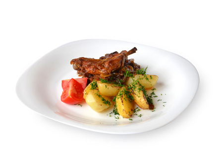 rabbit stewed with vegetablesの写真素材