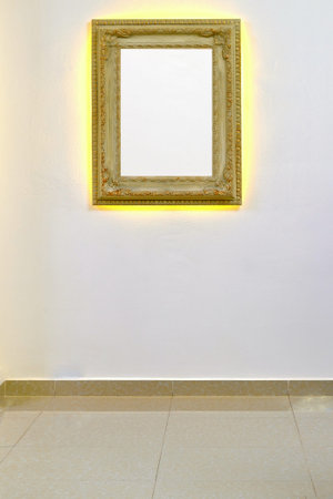 empty frame on the wallの写真素材