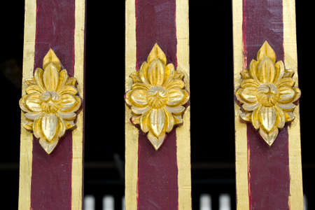 Wood Craving with Thai Patternの写真素材