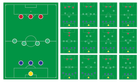 common modern soccer formation setのイラスト素材