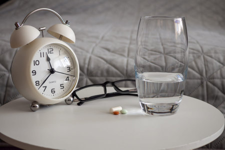 Medication Morning Routine. Morning Medication Scene With Calm Setting