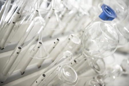 chemical laboratory glasswareの写真素材