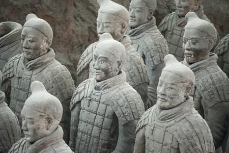 XIAN,CHINA -JUNE 2  The Terracotta Army or the  Terra Cotta Warriors and Horses  buried in the pits next to the Qin Shi Huangのeditorial素材