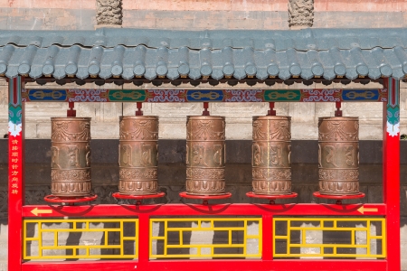 Buddhist prayer wheelsの写真素材