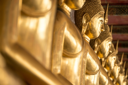 Golden buddha in templeの写真素材