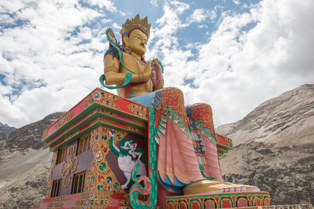 Vast Maitreya Buddha at Diskit in Ladakhの写真素材