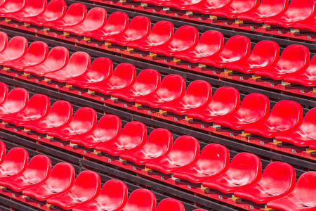 Red stadium seatsの写真素材