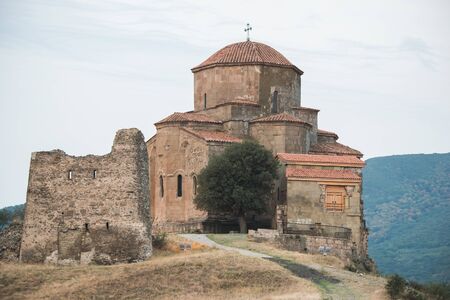 Jvari Monastery near Mtskheta city in Georgia countryの写真素材